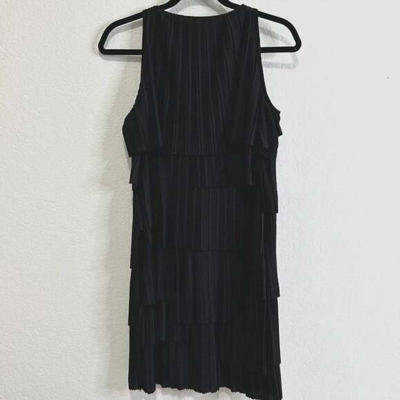 Banana Republic Women's Artsy Flapper Layered Texture Shift Dress XS Black EUC - Picture 3 of 11